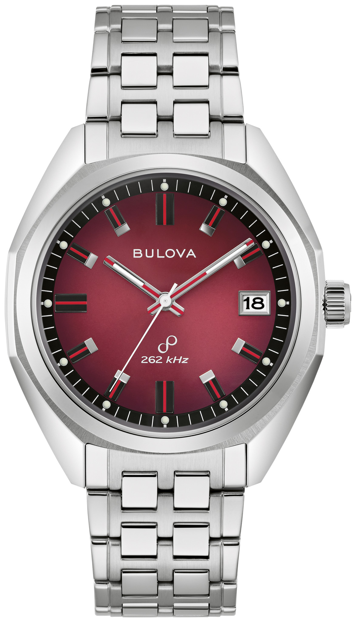 Red Dial Stainless Steel Bracelet Jet Star 96B401 | Bulova